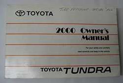2000 Toyota Tundra Owner's Manual