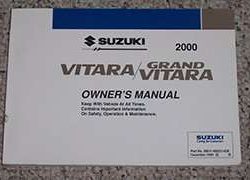 2000 Suzuki Vitara & Grand Vitara Owner's Manual