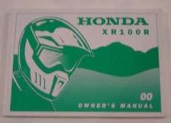 2000 Honda XR100R Motorcycle Owner's Manual