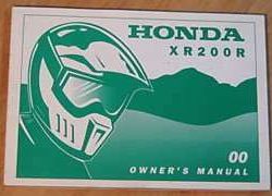 2000 Honda XR200R Motorcycle Owner's Manual