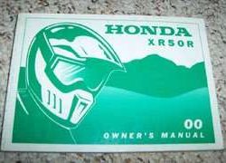 2000 Honda XR50R Motorcycle Owner's Manual