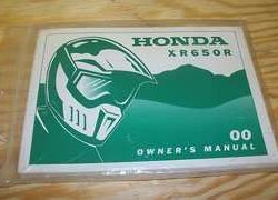 2000 Honda XR650R Motorcycle Owner's Manual