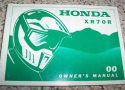 2000 Honda XR70R Motorcycle Owner's Manual