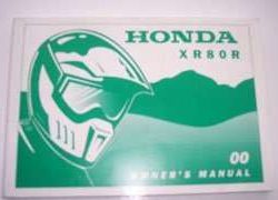 2000 Honda XR80R Motorcycle Owner's Manual