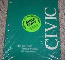 2001 Honda Civic GX Service Manual Supplement