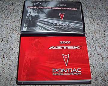 2001 Pontiac Aztek Owner's Manual Set