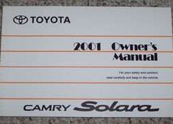 2001 Toyota Camry Solara Owner's Manual