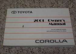 2001 Toyota Corolla Owner's Manual