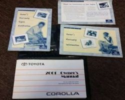 2001 Toyota Corolla Owner's Manual Set
