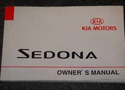 2001 Kia Sedona Owner's Manual