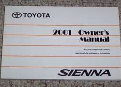 2001 Toyota Sienna Owner Operator User Guide Manual