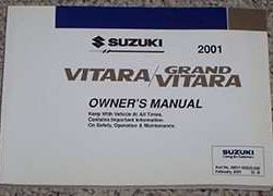 2001 Suzuki Vitara & Grand Vitara Owner's Manual