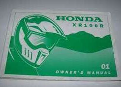 2001 Honda XR100R Motorcycle Owner's Manual