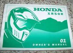 2001 Honda XR50R Motorcycle Owner's Manual