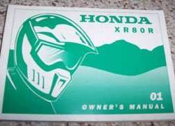 2001 Honda XR80R Motorcycle Owner's Manual