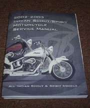 2002 Indian Scout & Spirit Models Motorcycle Shop Service Repair Manual