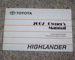 2002 Toyota Highlander Owner's Manual