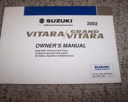 2002 Suzuki Vitara & Grand Vitara Owner's Manual