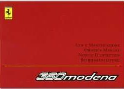 2002 Ferrari 360 Modena Owner's Manual
