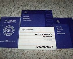 2002 Toyota 4Runner Owner's Manual Set