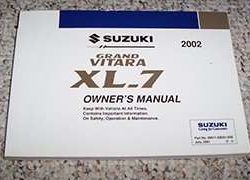 2002 Suzuki Grand Vitara XL-7 Owner's Manual