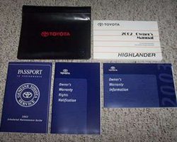 2002 Toyota Highlander Owner's Manual Set