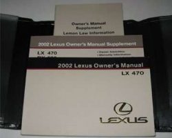 2002 Lexus LX470 Owner's Manual Sets