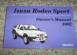 2002 Isuzu Rodeo Sport Owner's Manual