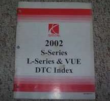 2002 Saturn S-Series, L-Series & View DTC Index Manual