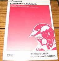 2002 Honda TRX250EX Sportrax 250EX ATV Owner's Manual