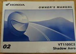 2002 Honda VT1100C3 Shadow Aero Motorcycle Owner's Manual
