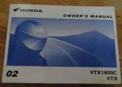 2002 Honda VTX1800C ACE Motorcycle Owner's Manual