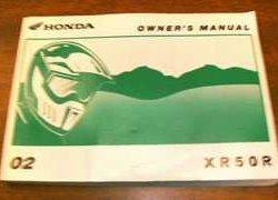 2002 Honda XR50R Motorcycle Owner's Manual