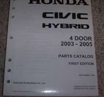 2003 Honda Civic Hybrid 4 Door Parts Catalog Manual