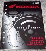 2005 Honda TRX650FA Fourtrax Rincon & TRX650FGA Fourtrax Rincon GPScape Shop Service Repair Manual
