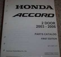 2004 Honda Accord 2 Door Parts Catalog Manual