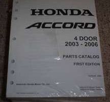 2003 Honda Accord 4 Door Parts Catalog Manual