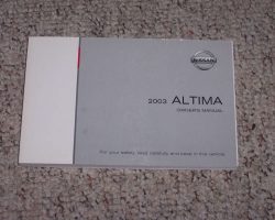 2003 Nissan Altima Owner's Manual