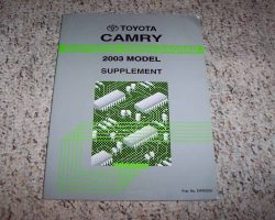 2003 Toyota Camry Electrical Wiring Diagram Manual Supplement