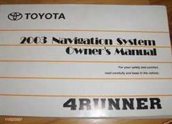 2003 Toyota 4Runner Navigation System Owner's Manual