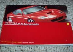 2003 Ferrari 575M Maranello Owner's Manual