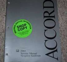 2003 Honda Accord Navigation Service Manual Supplement