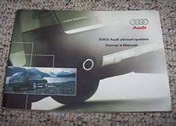 2003 Audi Allroad Quattro Owner's Manual