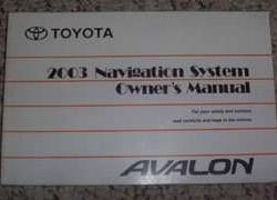 2003 Toyota Avalon Navigation System Owner's Manual