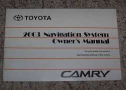 2003 Toyota Camry Navigation System Owner's Manual