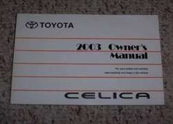 2003 Toyota Celica Owner's Manual