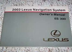 2003 Lexus ES300 Navigation System Owner's Manual