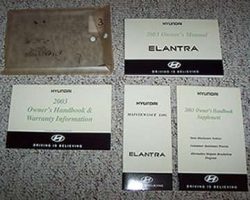 2003 Hyundai Elantra Owner's Manual Set