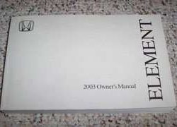 2003 Honda Element Owner's Manual