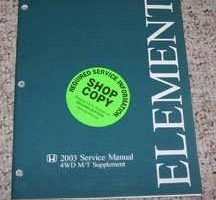 2003 Honda Element 4WD M/T Service Manual Supplement